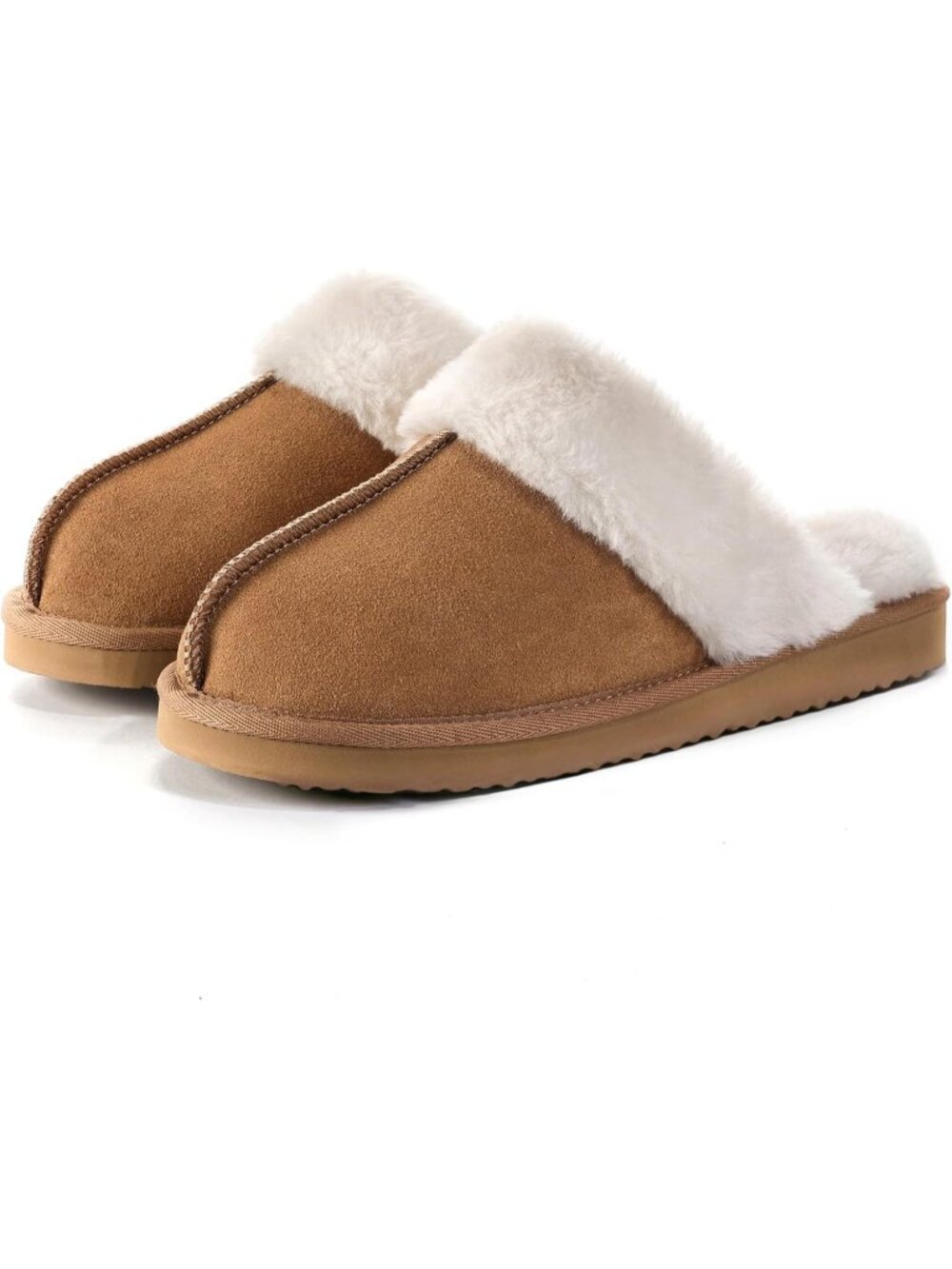 Women Chestnut Cozy Faux Fur Winter Warm Memory Foam Slippers for Indoor Outdoo